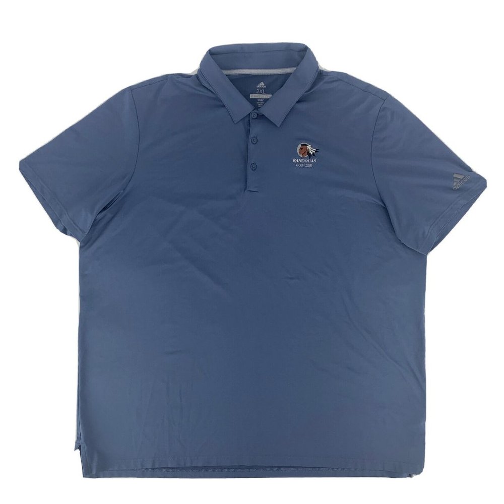 Mens adidas Golf Short Sleeve Polo Shirt Blue-Gray 2XL Rancocas Golf Club‎